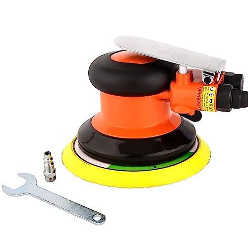 Professional Heavy Duty 5" Dual Action Random Orbital Sander, Pneumatic Palm Sander QIUMIN