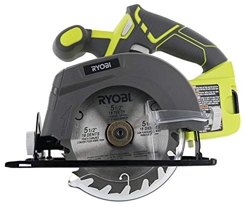 Ryobi One P505 18V Lithium Ion Cordless 5 1/2" 4,700 RPM Circular Saw (Battery Not Included, Power Tool Only), Green RYOBI