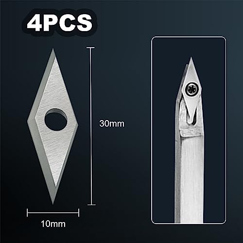 Diraeen 35Pcs Tungsten Carbide Cutters Inserts Set,Lathe Tools for Wood Lathe Turning Tools,Supplied with Screws and Screwdriver Diraeen