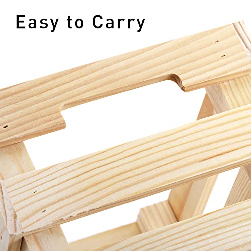 Youeon Set of 3 Rustic Wooden Nesting Crates with Handles, Decorative Wood Crates, Crate Box Wooden Storage Box for Kitchen, Office, Bedroom, Closet, Youeon