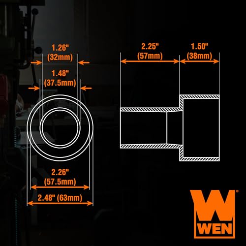 WEN DCA002 2-1/2-Inch to 1-1/2-Inch Cone Reducer Attachment for Dust Hoses and Dust Collection Systems WEN