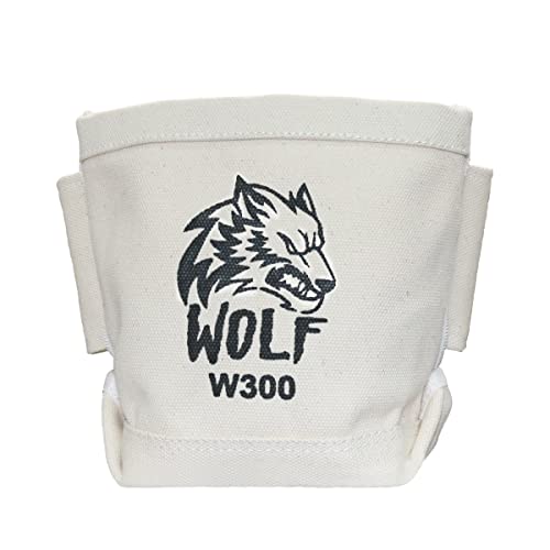 Wolf Canvas Tool Pouch, Tunnel Belt Loop, Bull Pin Loops & Bolt Bag Tote | Tradesman, Ironworker, Carpenter, 5’’x10’’x9’’ WOLF Industrial Products