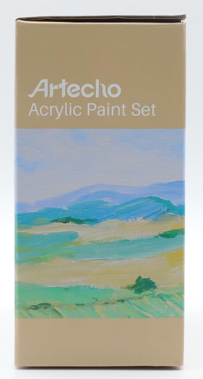 Artecho Professional Acrylic Paint Set, 8 Primary Colors (120ml / 4.05oz) Tubes, Art Craft Paints for Canvas, Rock, Stone, Wood, Fabric, Art Supplies Artecho