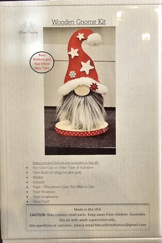 Blessed Creations Wooden Gnome DIY Kit (Red) Blessed Creations