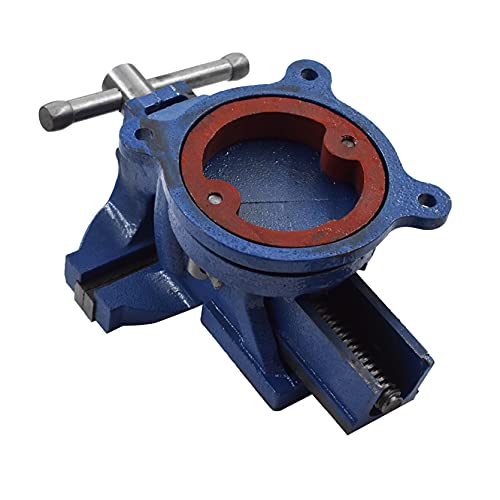 TINVHY 5-Inch Bench Vises with Swivel Base, Metal Milling with Locking 360-Degree Swivel Anvil for Crafting Painting Sculpting Modeling Electronics TINVHY
