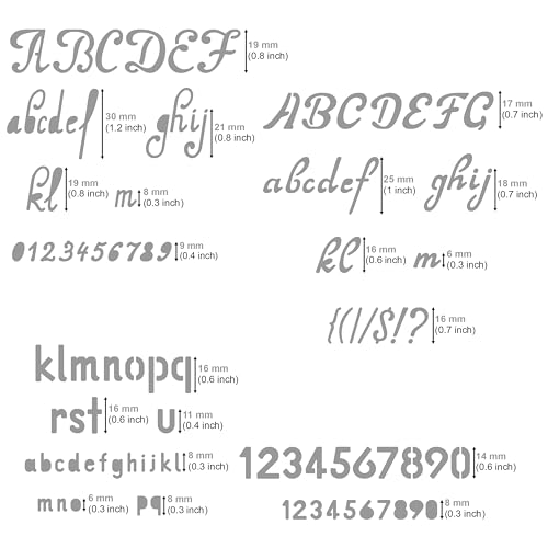 Aleks Melnyk No.34 Metal Stencils, Pyrography, Wood Burning kit 3 PCS Templates, Letters Stencils for Engraving Wood and Patterns, Alphabet and Aleks Melnyk