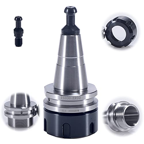 5PCS ISO30 ER32-45L Balance Collet Chuck G2.5 30000RPM CNC Tool Holder + 5PCS ISO30 Tool Holder Clamp Fork Claw for CNC Engraving Machine & Milling HOZLY