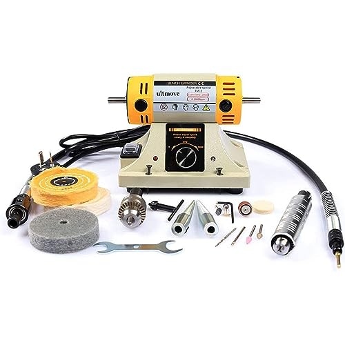 ultmove Adjustable Speed Polishing Machine, Multi-Function Bench Lathe Polisher, Bench Grinder, Polishing Machine Used For Jewelry Making, WoodArtSupply