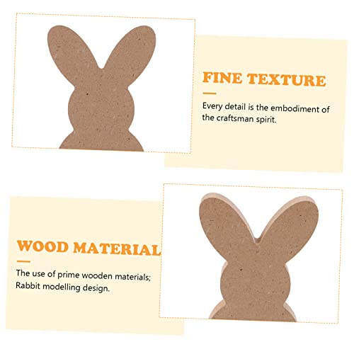 BESPORTBLE Easter Bunny Easter Wood Embellishments Easter Unfinished Wood Cutout Unfinished Wood Rabbit Cutouts Arts and Crafts for Kids Room BESPORTBLE