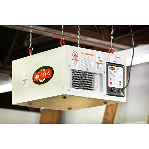 Shop Fox W1830 3-Speed Hanging Air Filter, White Shop Fox