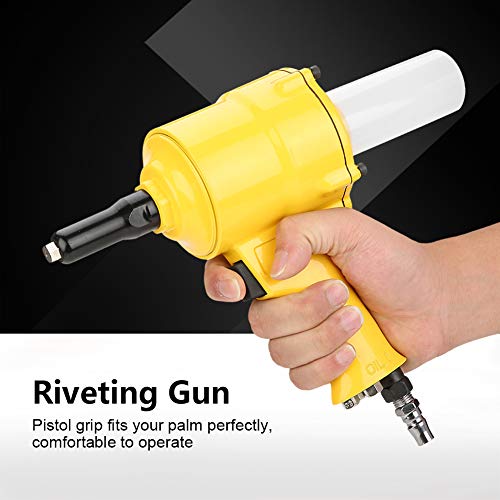 Rivet Nut Tool, Rivet Gun Kit, Pneumatic Tool Air Riveter Pistol Grip Rivet Gun Air Powered Riveting Tool 2.4/3.2/4.0/4.8mm, Pneumatic Rivet Gun Used Naroote