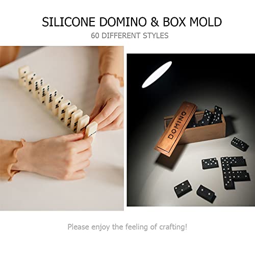 4 Packs Domino Molds and Dominoes Box Molds, CNYMANY 92 Cavities Double 12 Silicone Epoxy Resin Casting Jumbo Mold Clay Mold Storage Box Mold for DIY CNYMANY