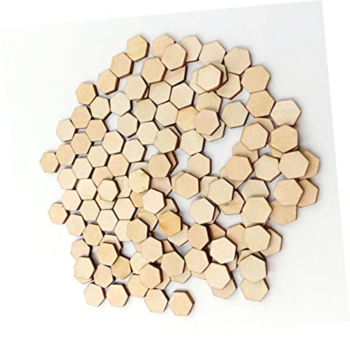 Hexagon Shape Wood for DIY Arts Craft Ornaments for Craft for Woodsy Decor Unfinished Wooden Pieces Hexagon Shape Cutout Wood Cutouts Ornaments Amosfun