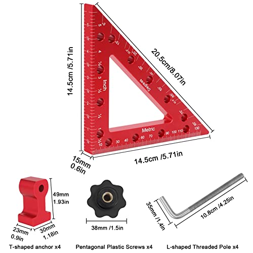 45 & 90 Degree Right Angle Clamp Set for Woodworking, 2 Pack 5.5'' Multifunction Precision Positioning Square Clamp for Carpenter, Corner Clamping SLIIMU