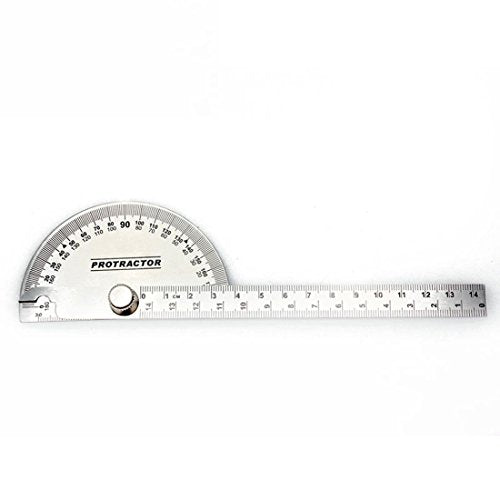 Stainless Steel Protractor 180 Degrees Angle Ruler Finder 140mm Metric Durable Metal Adjustable General Measuring Tool JDYYICZ