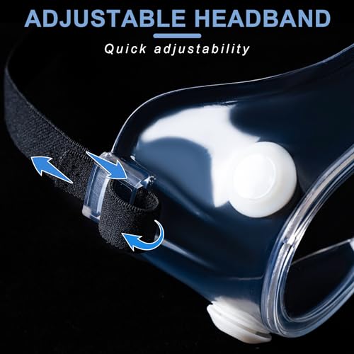 Honmein 2-Pack Safety Goggles, Anti-Fog Lab Goggles, Over Glasses Safety Glasses for Chemistry Lab, Mowing, Woodworking, Painting, Construction, Honmein