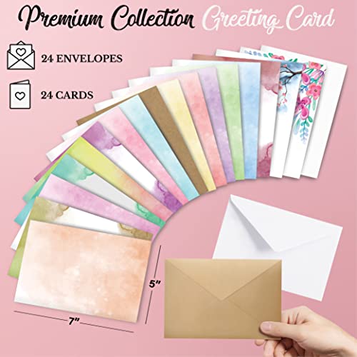 Card Making Kits For Adults And Kids- 24 Blank Greeting Cards And Envelopes With Supplies And Stamp Set- Giftable DIY Greeting Card Set- Happy Aunt Kaylee's