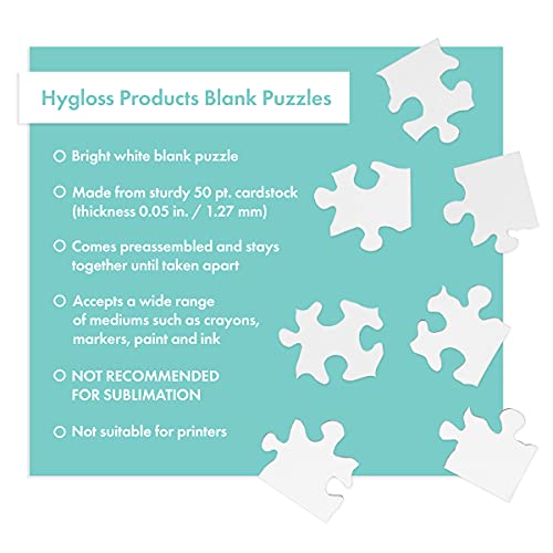 Hygloss Products Blank Jigsaw Puzzle – Compoz-A-Puzzle – 4 x 5.5 Inch - 9 Pieces, 8 Puzzles with Envelopes (96111) Hygloss