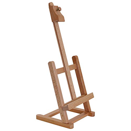 U.S. Art Supply 16" Mini Tabletop Wooden H-Frame Studio Easel - Artists Adjustable Beechwood Painting and Display Easel, Holds Up to 12" Canvas - US Art Supply