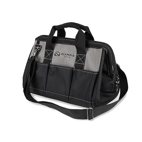 Olympia Tool Bag 15 Inch, Heavy Duty Tools Bag with 8 Pockets, Adjustable Shouder Straps and 600D Reinforced Material Olympia Tools