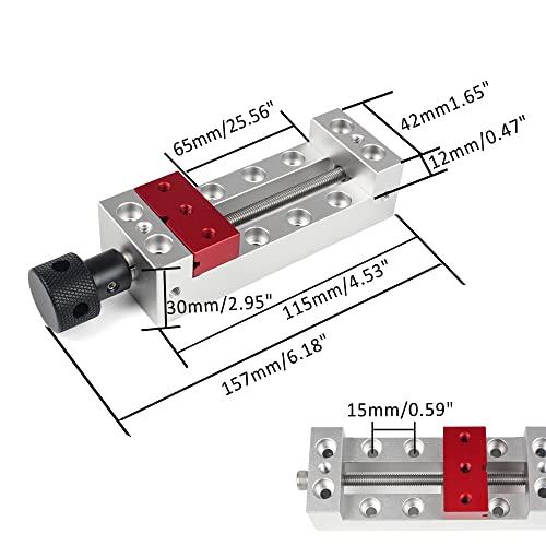 RATTMMOTOR Upgrade CNC Router Mini Vise Clamp, High-Precision DIY Engraver Machine Hold Down Clamp Mini Right Angle Vise, Working Range 65mm for DIY RATTMMOTOR