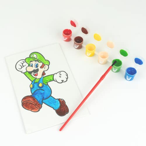 Innovative Designs Super Mario Canvas Paint Set for Kids with 3 Canvases, Acrylic Paint Innovative Designs
