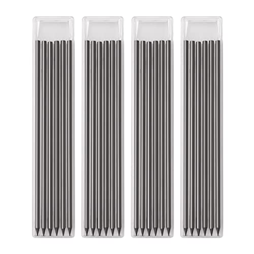 24 Pieces Carpenter Pencil Lead Refills 2.8 Mm Hiboom Solid White