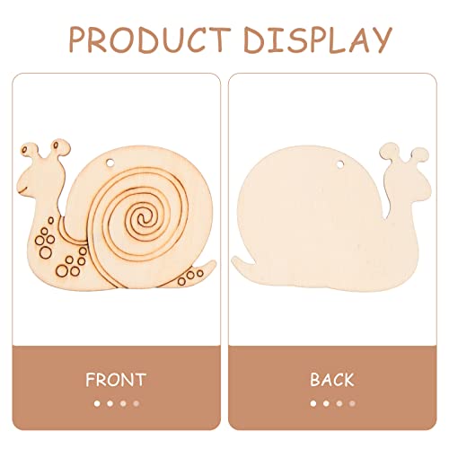 EXCEART Unfinished Wooden Snail Cutouts: 50 Sets Blank Wood Sail Shaped Pieces Insect Animal Life Model with Hemp Ropes for Home Decor Ornament DIY EXCEART