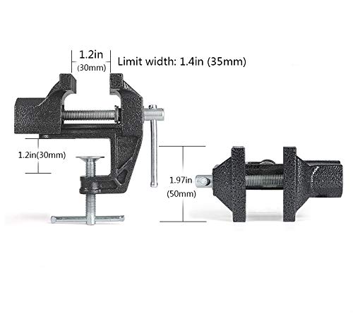 Mini Table Clamp, Small Bench Vice, New upgraded cast iron manufacturing Jewelers Hobby Clamps Craft Repair Tool Portable Work Bench Vise (mini) HENGDA VISE