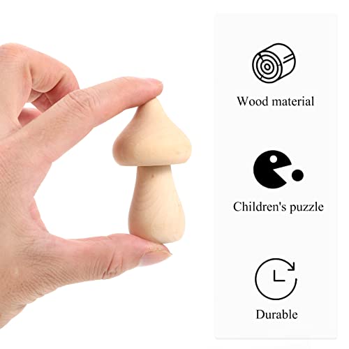 COHEALI 10pcs Wooden Mushroom Balnk Mushroom Model Unfinished Wood Toy Wooden Peg Dolls Unpainted Wood Figures Mushroom Toys Dining Table Decor COHEALI