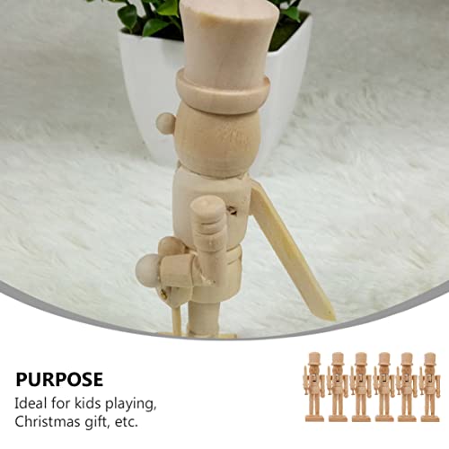 Abaodam 18 pcs - Gift Craft White Year Decoration Wooden Blank Paint Style Gifts Figurines Your cm DIY New Mini Puppet Christmas Ornaments Xmas Abaodam