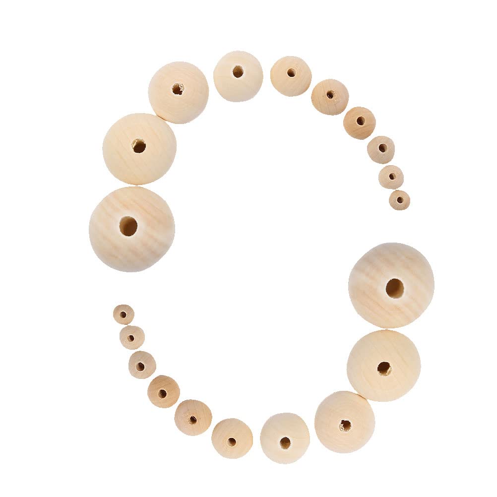 Healifty 100pcs Wooden Jewelry Beads Natural Round Wood Beads Wood Jewelry Beads Unfinished Spacer Beads Unfinished Wood Beads Color Round Loose Healifty