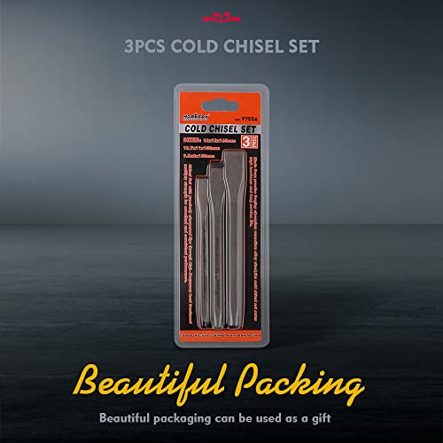 HORUSDY 3-Piece Heavy Duty Cold Chisels Set, 3/8 in, 1/2 in, 5/8 in HORUSDY