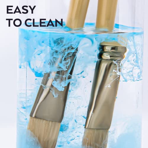 Nicpro 24PCS Paint Brushes Set, Paint Brushes for Acrylic Painting, Art Supplies for Watercolor & Gouache Kids Adults, Painting Supplies with Cloth Nicpro