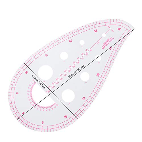 NEWMAY 6 Stlye Sew French Curve Ruler Metric Shaped Plastic Sewing Tools Measure Ruler for Sewing Pattern Making Design DIY Dress Clothing, Bendable NEWMAY