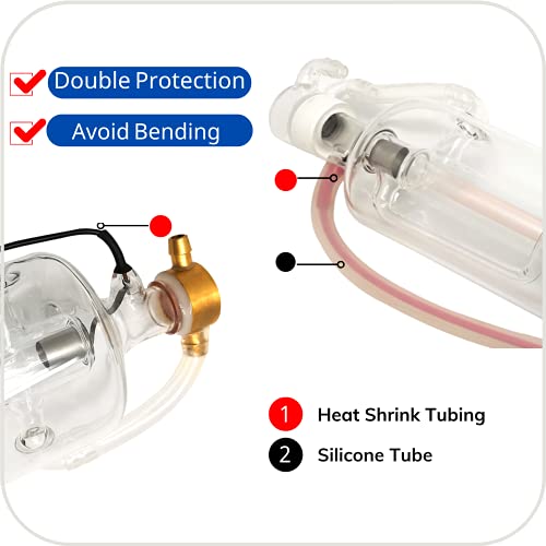 US Stock MCWlaser 150W Laser Tube Actual 150W - 180W Length 1800mm Dia 80mm Glass Tube with 10000hrs MTTF for CO2 Laser Engraver Cutting Machine MCWlaser