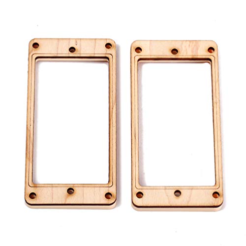 SUPVOX Pickup Frame Maple Wood Plastic Humbucker Mounting Ring with 8 Screws for Musical Instrument Guitar Bass GB305P (Golden) 2pcs SUPVOX