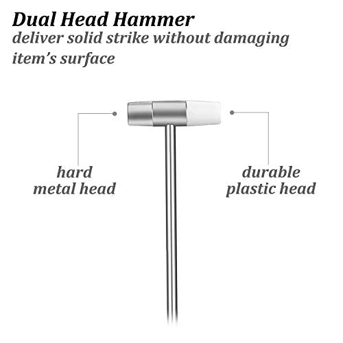Dual Head Small Hammer, 7 in Length, Smooth Grip, Double face Jewelry Mallet Hammer, Mini Mallet for crafts, Mini Hammer for Watch, Tuning, Kannony Wind