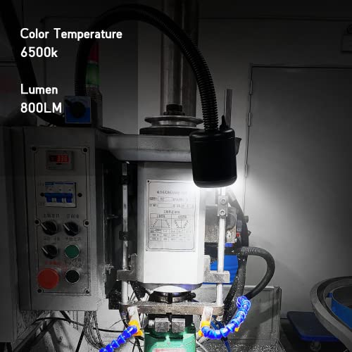 Magnetic Machine Work Light, IP65 Water Proof Flexible Gooseneck Lamp 1000 Lumens 110V for Lathe Milling Drill Press Industrial Lighting YouTeMei