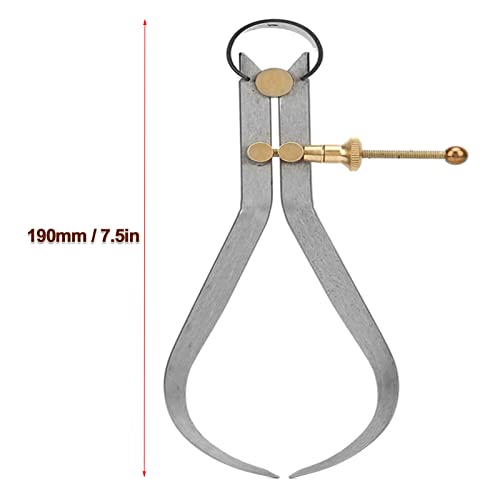 Outside Spring Caliper, Boomerang Leg External Caliper Divider Set with Copper Fitting, Spring Caliper for Woodworking Turning Lathe Projects(190mm / Yuecoom