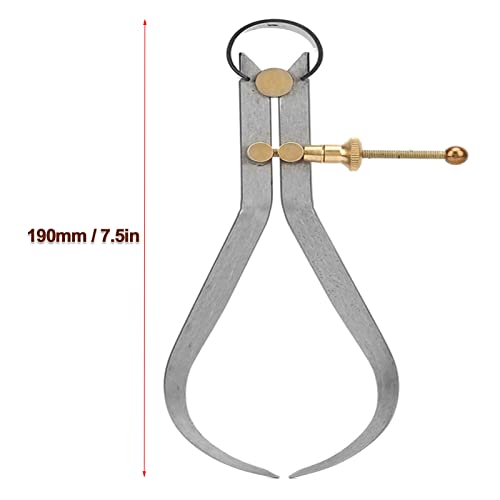 Outside Spring Caliper, Boomerang Leg External Caliper Divider Set with Copper Fitting, Spring Caliper for Woodworking Turning Lathe Projects(190mm /