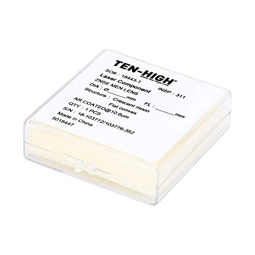 TEN-HIGH CO2 Laser Lens 18mm Laser Mirror CO2 Laser Focal Lens Laser Focus Lens, ZnSe for CO2 Laser Engraving Cutting Machine, Dia18mm FL50.8mm TEN-HIGH