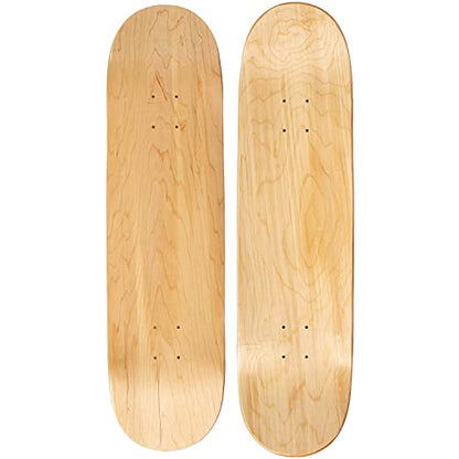 Moose Blank Skateboard Deck - Premium 7-Ply Maple Construction, Natural Wood, 8.0"