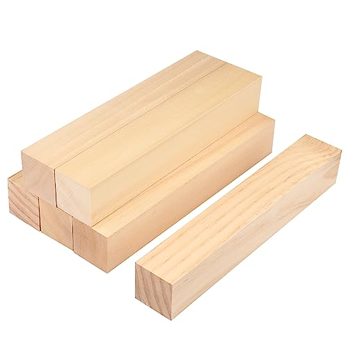6 Pack Basswood Carving Blocks, 12x2x2 Inches Basswood Blocks for Beginner to Advanced Carvers, Ideal for DIY Projects and Gifts, Soft and Smooth, GNIEMCKIN