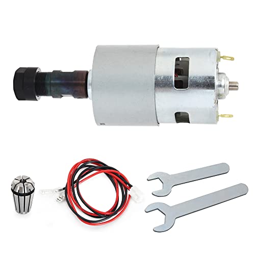 RATTMMOTOR DC Motor CNC 775 Spindle Motor 100W 12-24VDC 20000RMP + ER11 Collet for DIY Mini CNC Router 3018 3018Pro 3018Pro-Max 3018Pro-N 1610 RATTMMOTOR