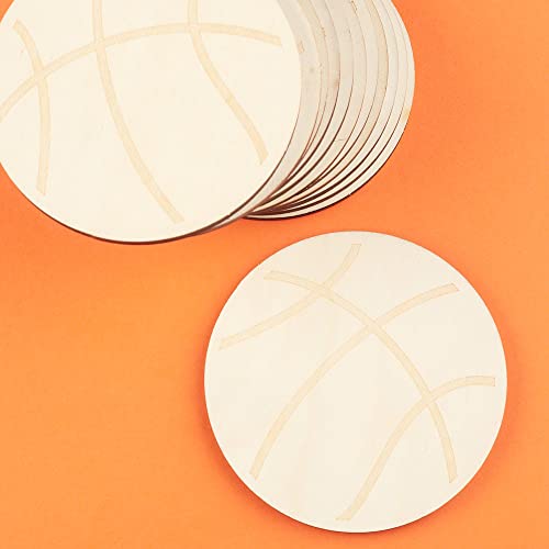 Factory Direct Craft Group of 24 Unfinished Wooden Basketball Cutouts for Sports Themed Decorating and Craft Activities Factory Direct Craft