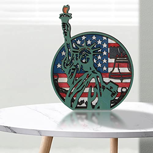 3D Wooden Independence Day Rustic Wall Sculpture – Unique Holiday Decor and Creative Gift CmayAlgc