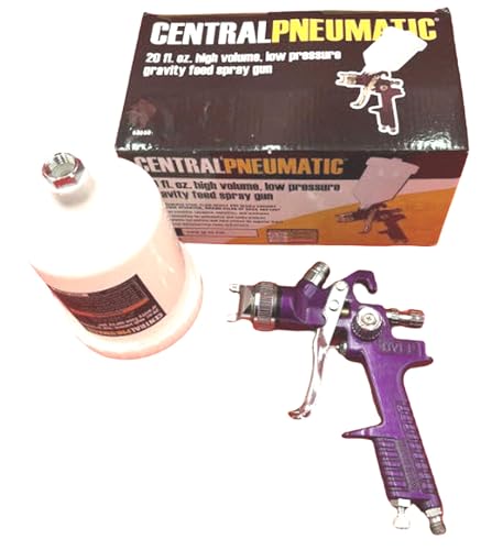 Central Pneumatic 47016 High Volume Low Pressure Gravity Feed Spray Gun, 20 oz Central Pneumatic