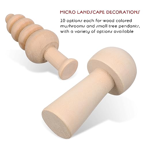 Kisangel 20pcs Mini Wood Mushrooms Wooden Trees Unpainted Little Pegs for Christmas Tree DIY Arts Crafts Kisangel