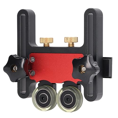Double Wheel Stock Roller, Adjustable Thin Table Saw Jig Universal Featherboards Table Saw Feeding Guide Roller for Table Saw Feeding Guide, Aluminum Pyhodi